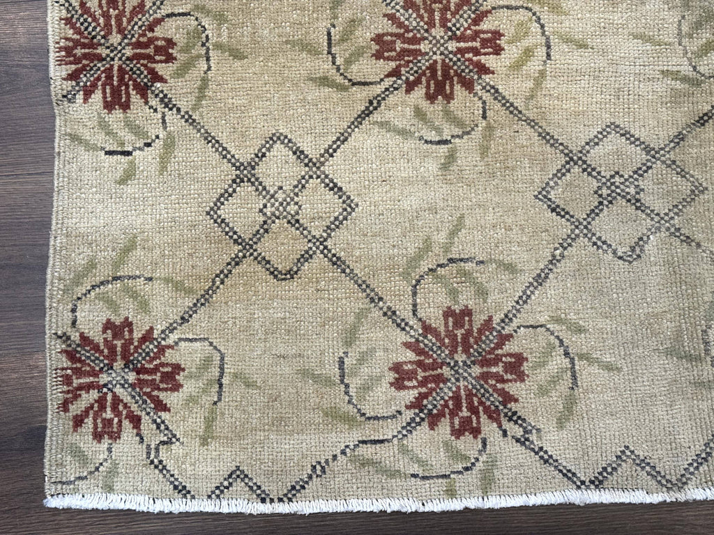 Turkish Rug 5x6, Oushak Carpet, Beige