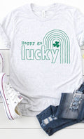 Happy Go Lucky Rainbow Graphic Tee T-Shirt