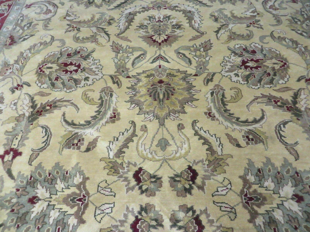 9' X 12' Vintage Handmade India Oriental Jaipur Quality Tea Wash Hand Knotted