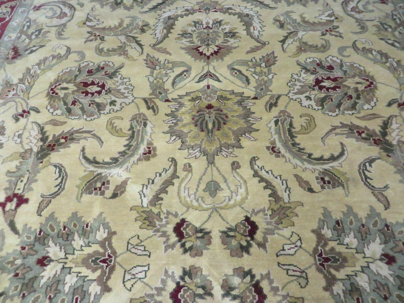 9' X 12' Vintage Handmade India Oriental Jaipur Quality Tea Wash Hand Knotted