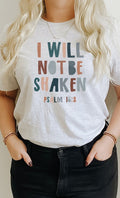 I Will Not Be Shaken Easter PLUS SIZE Graphic Tee T-Shirt
