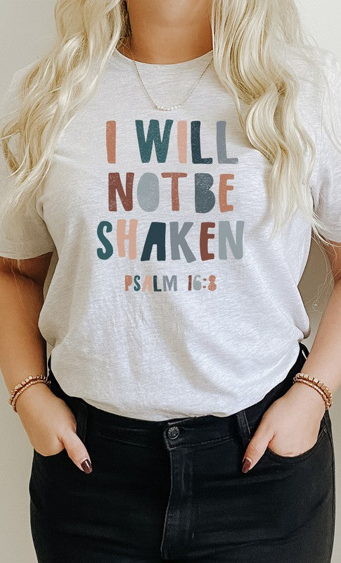 I Will Not Be Shaken Easter PLUS SIZE Graphic Tee T-Shirt