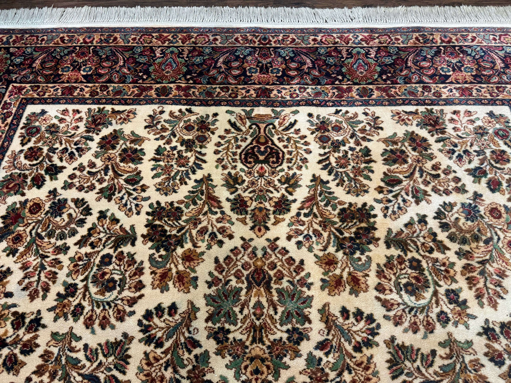 8.8 x 12 Karastan Ivory Sarouk Rug #760, Wool Pile, Vintage, Original 700 Series