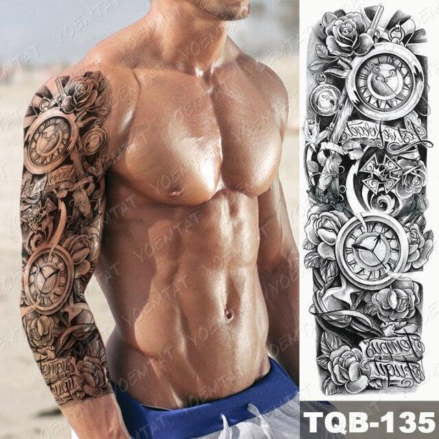 Full Women Man Realistic Waterproof Temporary Tattoo Tiger Stickers Luxury Big Design For Arm Thigh