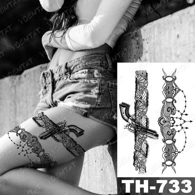 Gladiator Temporary Tattoo Sticker Flower Waterproof Big Modern Womens Mens Body Tattoo Luxury Design