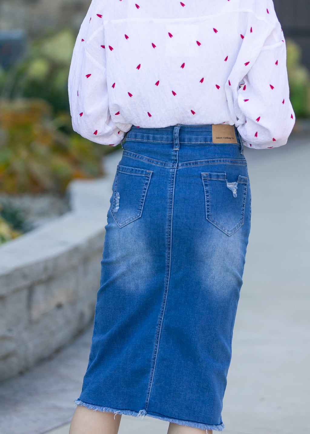 Hadley High Rise Denim Midi Skirt - FINAL SALE