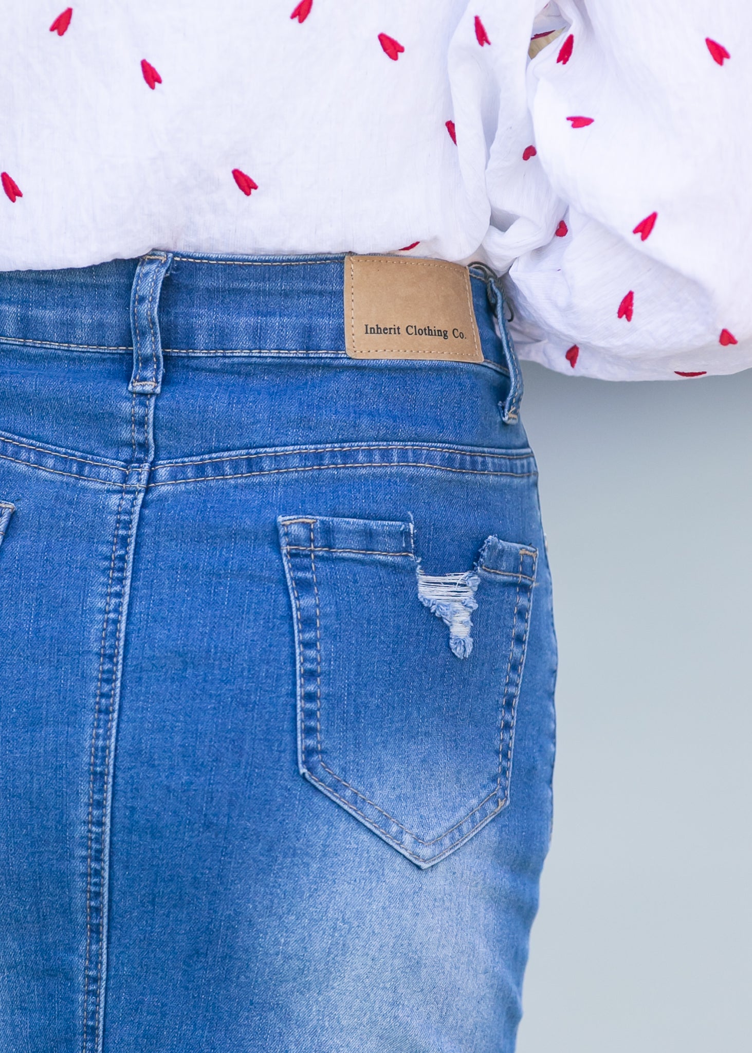 Hadley High Rise Denim Midi Skirt - FINAL SALE