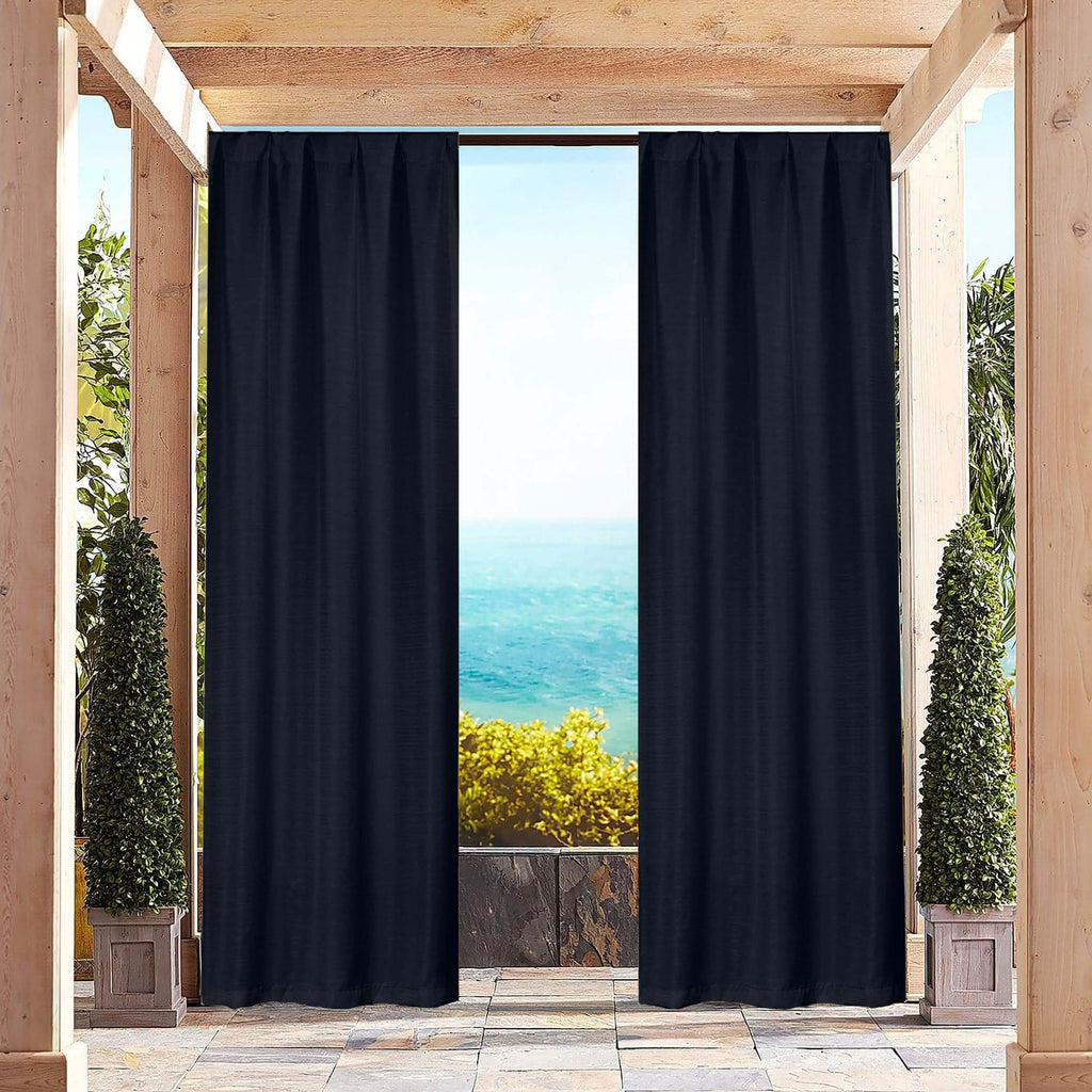 Heavy-Textured Indoor-Outdoor Blackout Curtains Pair Panel