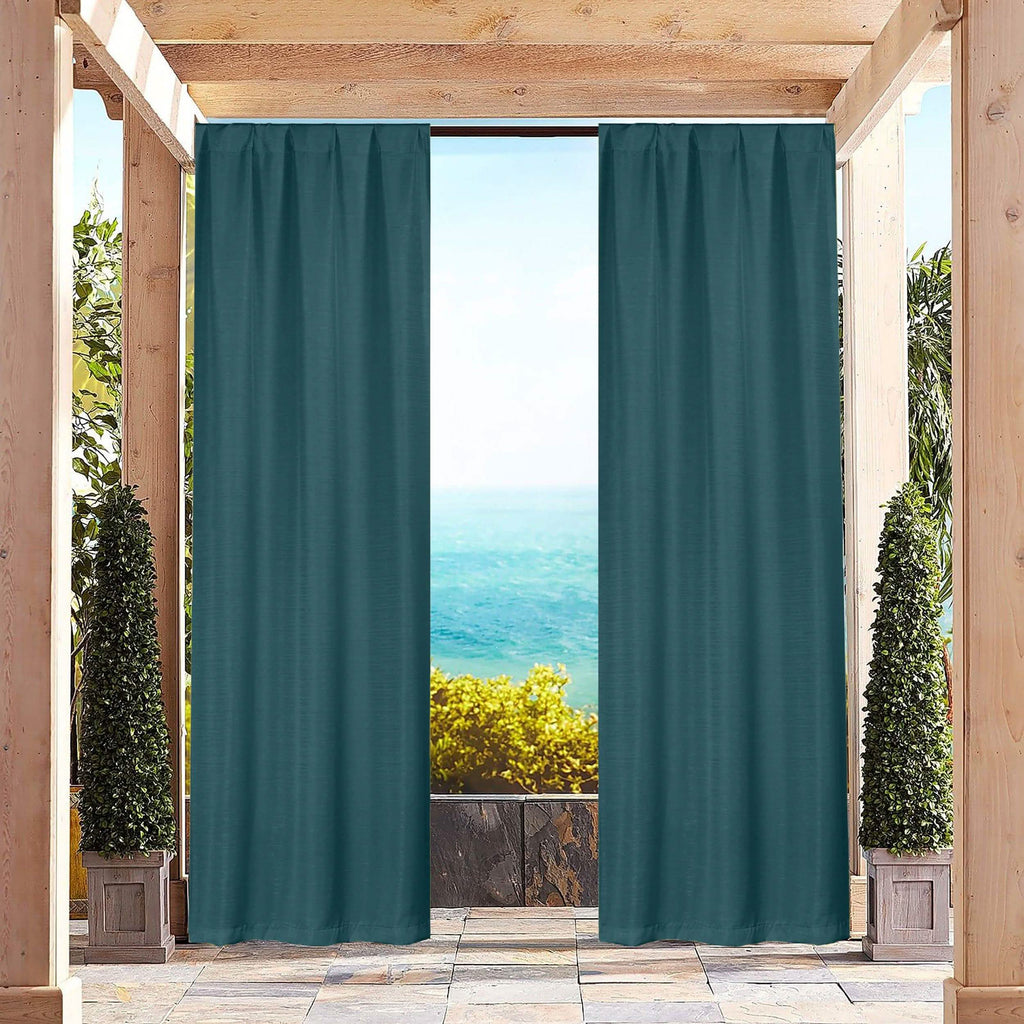 Heavy-Textured Indoor-Outdoor Blackout Curtains Pair Panel
