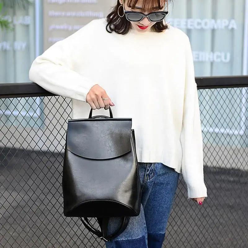 High Quality Leather Backpacks For Fashionable Women And Teenage Girls Large Capacity Shoulder Bagpack