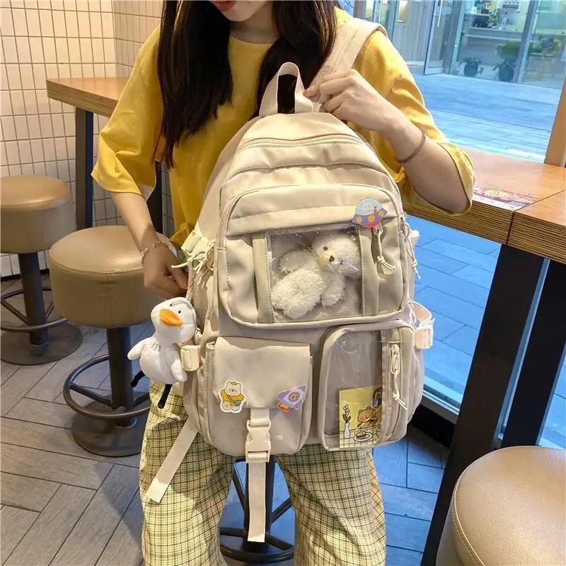 High Quality Nylon Large Capacity Waterproof Backpack For Female And Girls - Trendy College/Schoolbag