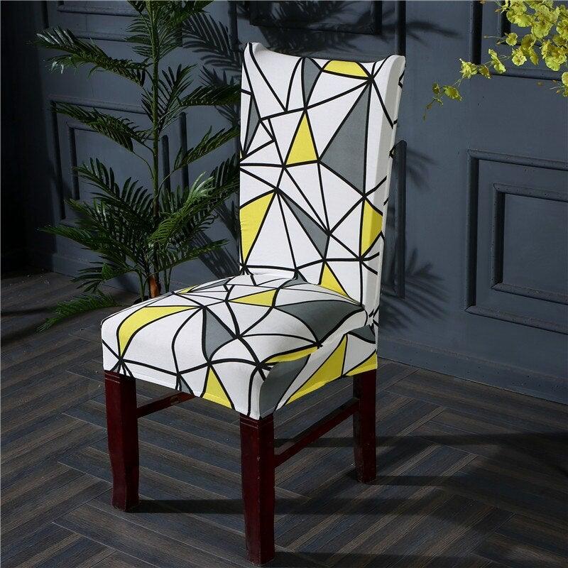 Housmife Printed Stretch Chair Cover Big Elastic Seat Chair Covers Slipcovers Restaurant Banquet Home Dining Party Decoration Stretch Spandex Removable Washable Anti-dust Seat Slipcover  Protector for Hotel Office Ceremony Banquet