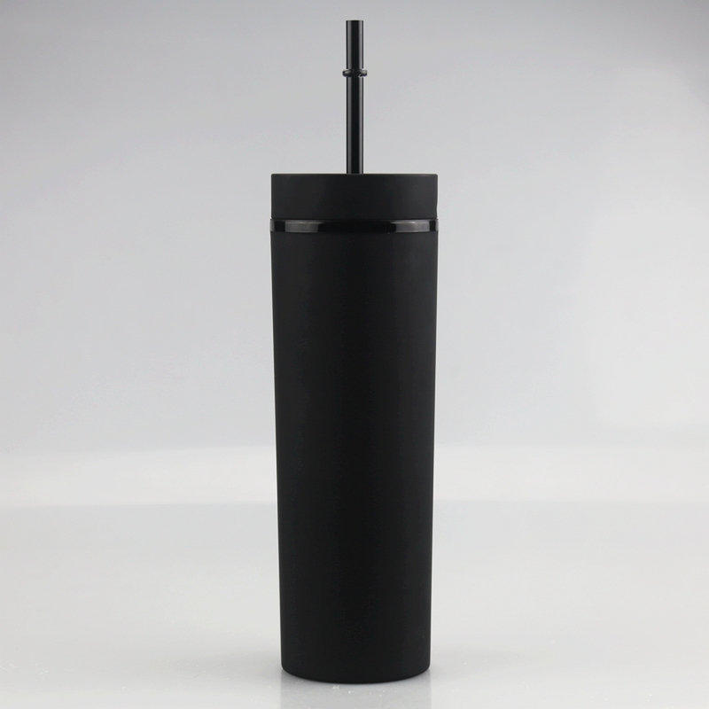 Pastel Straight Blank Tumblers, 16 oz Matte Tumblers, Double Wall Acrylic Tumbler With Straw and Screw Lid