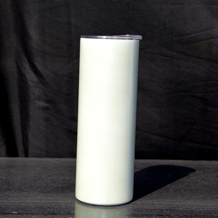 UV Color Changing & Glows Green In Dark  Combo sublimation Blank Stainless 20oz Straight Skinny Tumblers w Lid & Straw BPA Free