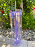 Blank Clear Skinny 19oz Large acrylic Tumbler kit W/Straw & lid BPA Free