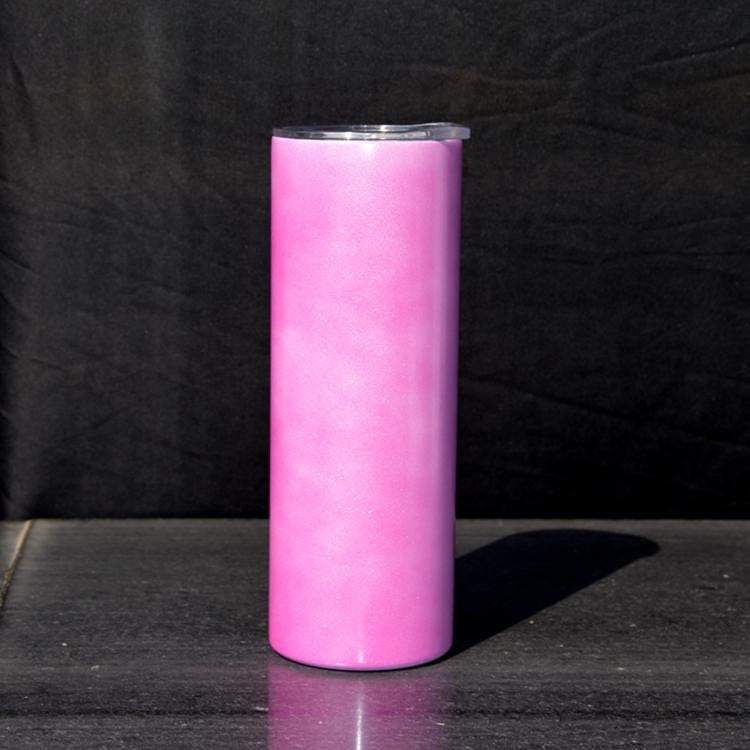 UV Color Changing & Glows Green In Dark  Combo sublimation Blank Stainless 20oz Straight Skinny Tumblers w Lid & Straw BPA Free