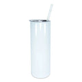 30oz Blank White Stainless Straight Sublimation Tumbler kit W/Straw