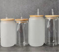 12oz or 16oz Sublimation Blank Glass Can Jar Tumbler (Clear or Frosted)