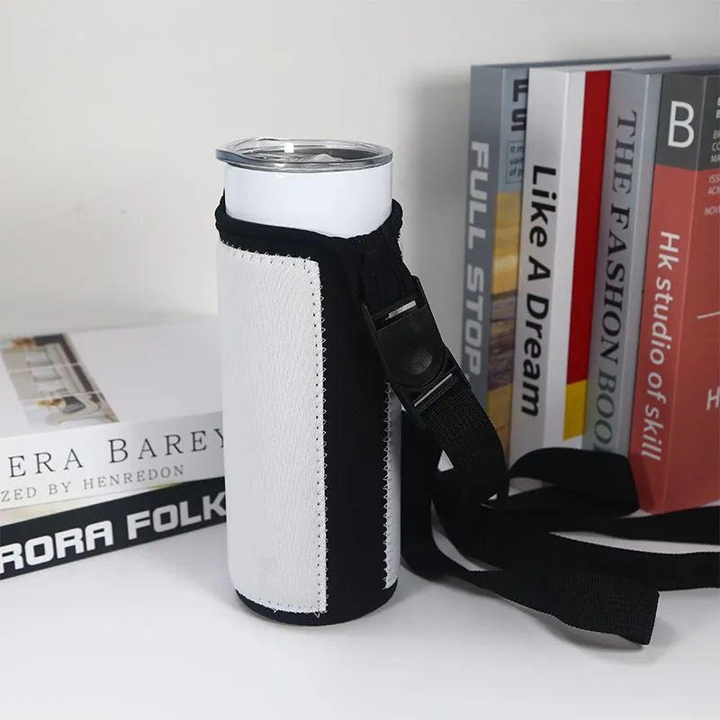 DIY dye Sublimation Blank Neoprene 20oz tumbler tote pouch holder with adjustable strap