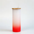 25oz Sublimation blank glass ombre gradient Tumblers (Includes Bamboo Lid & Straw)