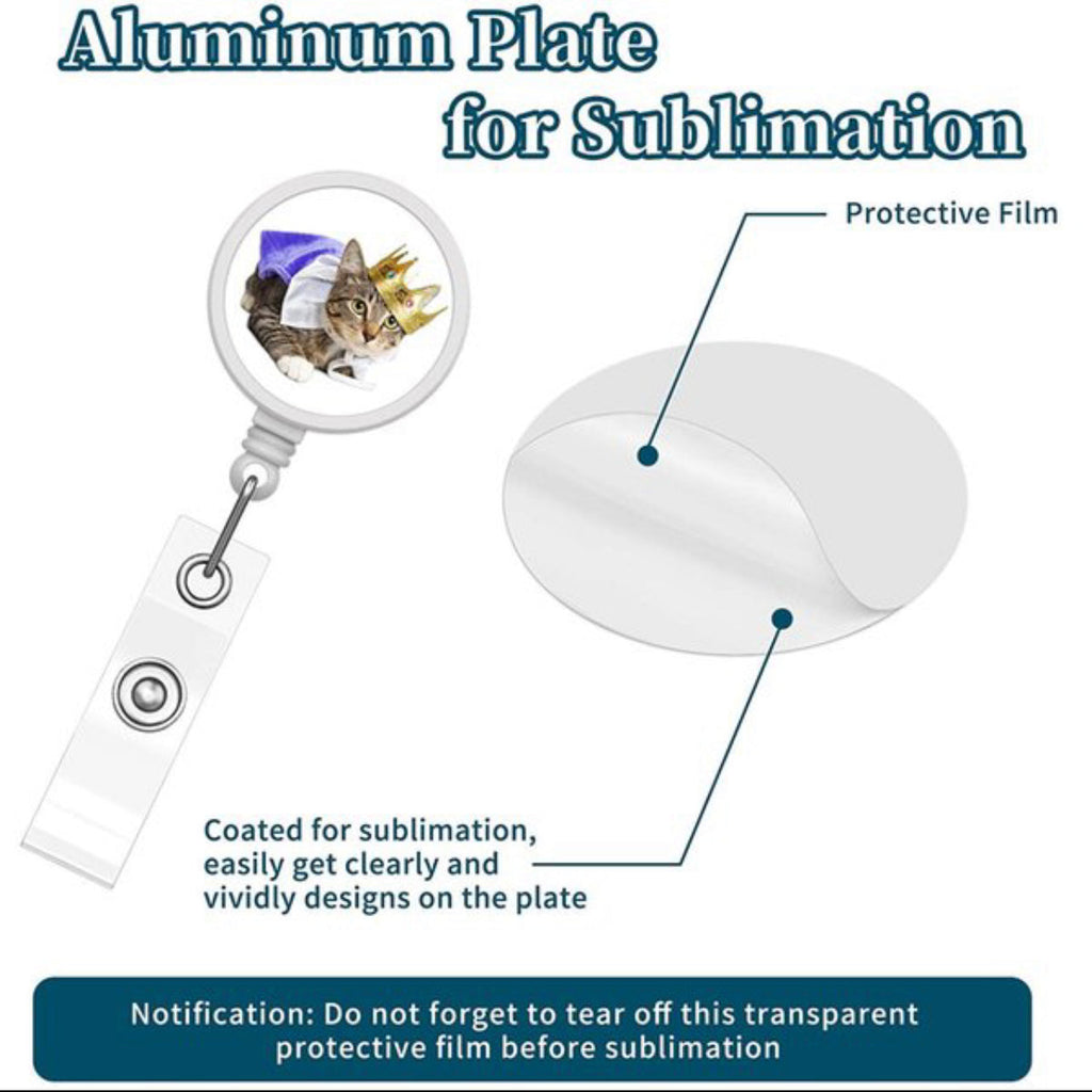 sublimation 32mm White or Black Blank retractable reel badge Holder Nurse, Doctor, MD, RN