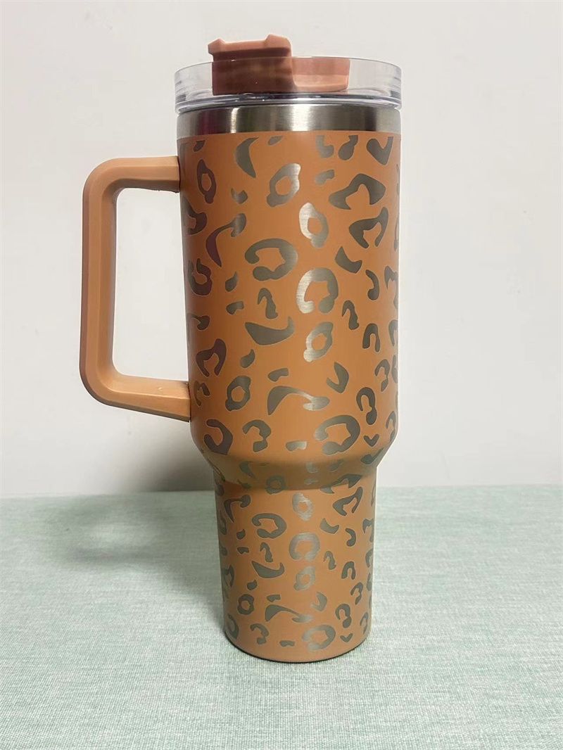 40oz Cheetah Leopard Laser Etched Stainless Tumbler