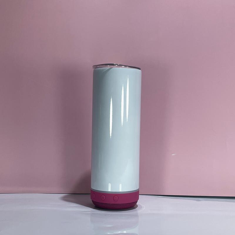 20oz Sublimation Bluetooth speaker tumbler. Music Tumblers W/ Lid, Speaker & Straw
