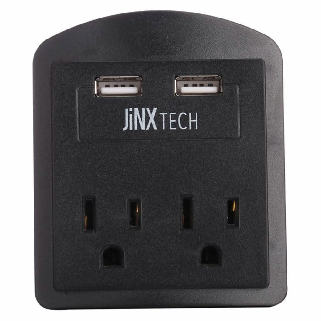 JinxTech 2-Outlet Wall Tap with Dual USB