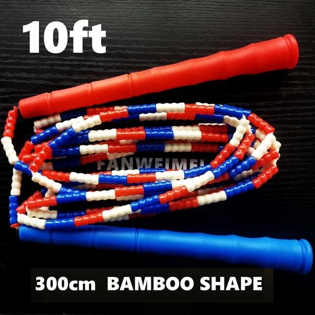 Jump Skipping Rope PVC Soft Beaded Basic Tangle Free Sports Rainbow Jump Rope With Plastic Beaded Segmentation Jump Rope For Outdoor Fitness And Gym Colorful Beaded Ropes For Kids 10ft 9ft