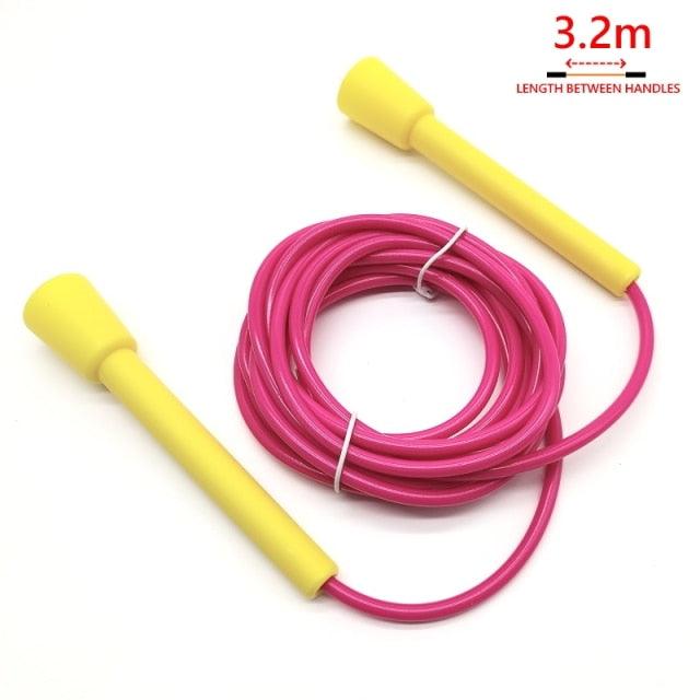Jump Skipping Rope PVC Soft Beaded Basic Tangle Free Sports Rainbow Jump Rope With Plastic Beaded Segmentation Jump Rope For Outdoor Fitness And Gym Colorful Beaded Ropes For Kids 10ft 9ft