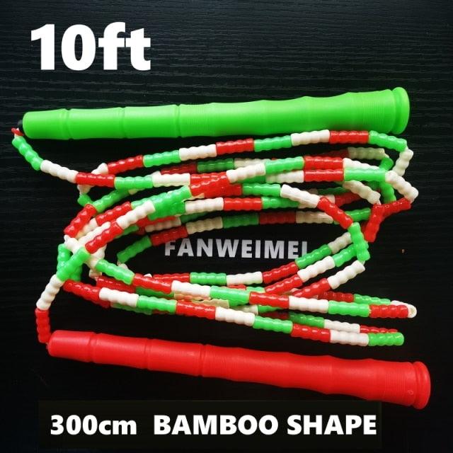 Jump Skipping Rope PVC Soft Beaded Basic Tangle Free Sports Rainbow Jump Rope With Plastic Beaded Segmentation Jump Rope For Outdoor Fitness And Gym Colorful Beaded Ropes For Kids 10ft 9ft