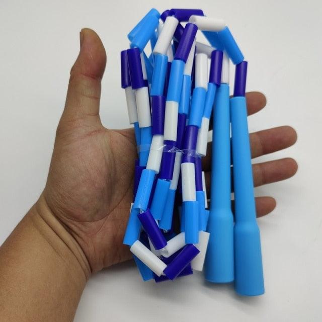 Jump Skipping Rope PVC Soft Beaded Basic Tangle Free Sports Rainbow Jump Rope With Plastic Beaded Segmentation Jump Rope For Outdoor Fitness And Gym Colorful Beaded Ropes For Kids 10ft 9ft