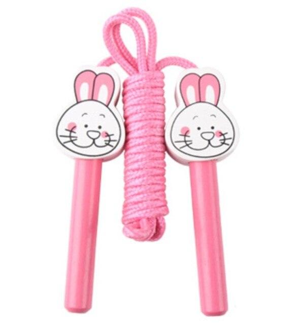 Kids Wood Jump Skip Rope Toy Exercise Play Animal Colorful Rainbow Wooden Cotton Cord Jump Rope With Wood Handles Rainbow Jumping Rope Adjustable Skipping Rope Kids Fitness Equipment For Kids
