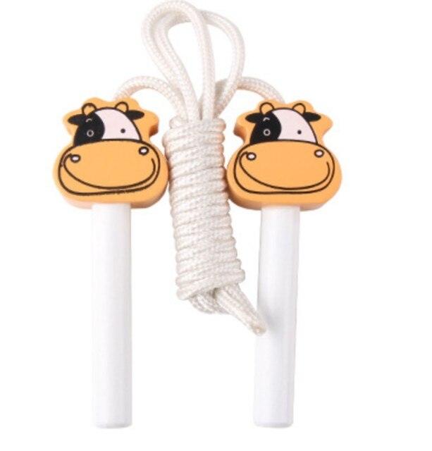 Kids Wood Jump Skip Rope Toy Exercise Play Animal Colorful Rainbow Wooden Cotton Cord Jump Rope With Wood Handles Rainbow Jumping Rope Adjustable Skipping Rope Kids Fitness Equipment For Kids