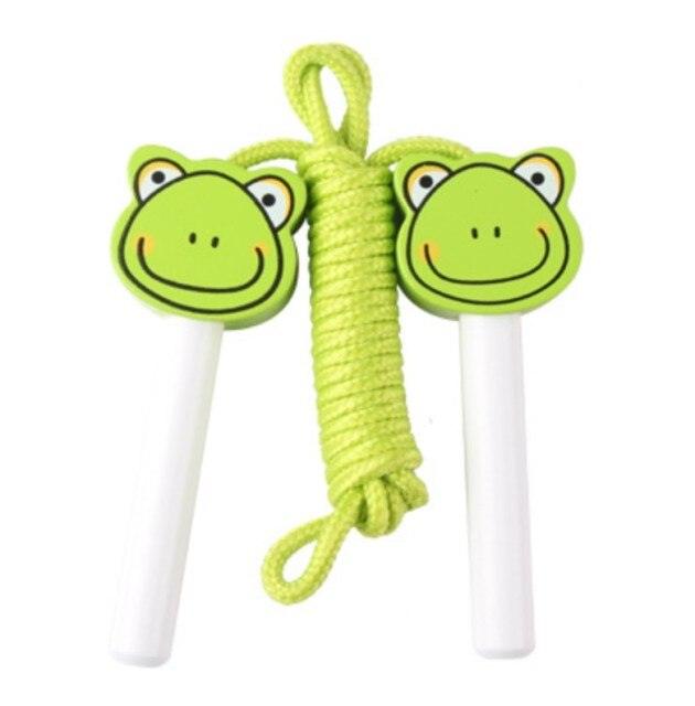 Kids Wood Jump Skip Rope Toy Exercise Play Animal Colorful Rainbow Wooden Cotton Cord Jump Rope With Wood Handles Rainbow Jumping Rope Adjustable Skipping Rope Kids Fitness Equipment For Kids