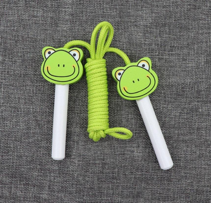 Kids Wood Jump Skip Rope Toy Exercise Play Animal Colorful Rainbow Wooden Cotton Cord Jump Rope With Wood Handles Rainbow Jumping Rope Adjustable Skipping Rope Kids Fitness Equipment For Kids