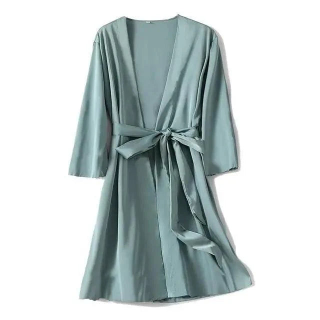 Ladies Fashion Red Soft Short Sleepwear For Women Trendy Women's Comfortable V Neck Bathrobe  Bridesmaid Bride Party Robes