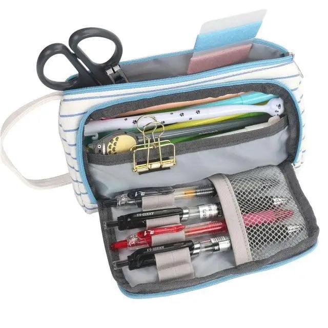Large Capacity Big Simple Pencil Case For School Stylish Print High Quality Organizer Vintage Pencil Pouch