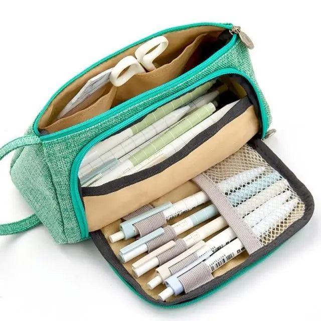 Large Capacity Big Simple Pencil Case For School Stylish Print High Quality Organizer Vintage Pencil Pouch