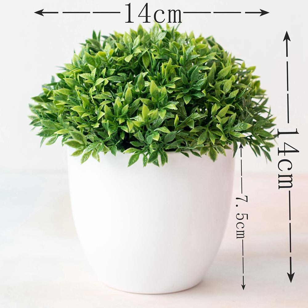 Love Art Set of 6 Small Artificial Decor Bonsai Potted Plastic Fake Flowers for Home Garden Office Desk Wall Book Shelf Decor Room Hotel  Decor
