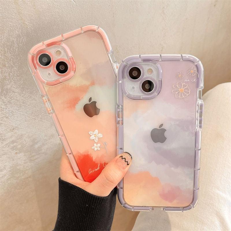 Luminous Art Abstract Phone Case For iPhone 13 12 11 Pro Max Transparent Silicone Shockproof Bumper Cover  Floral Girly Transparent Phone Case Glow In Dark iphone case