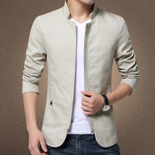Luxury Black Mens Jacket Fashion Jacket Men Slim Fit Business Casual Male Jackets Warm Outdoor Men's Lightweight Cotton Jacket Elegant Slim Men Solid Color Clothing