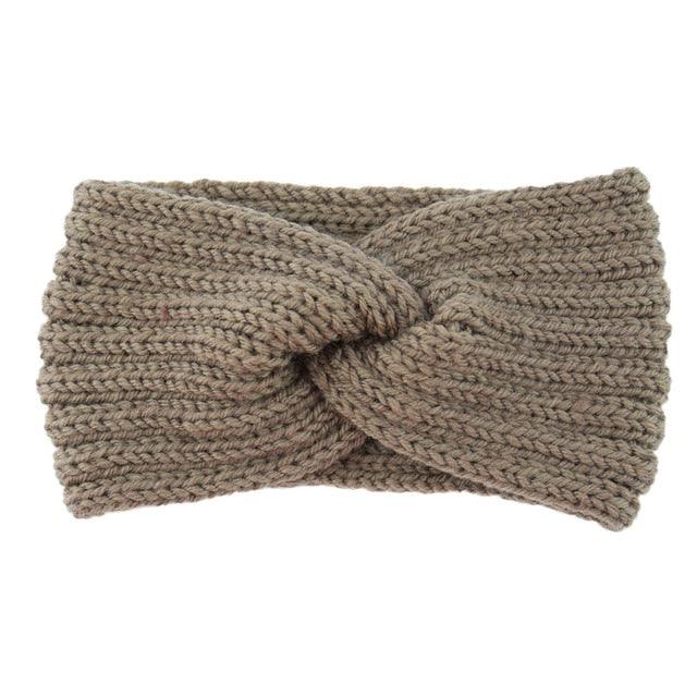 Luxury Fashion Winter Soft Solid Color Elastic Elegant Wide Knitting Cross Lightweight Headband Yoga Turban Bandage Bandanas Hair Bands For Women