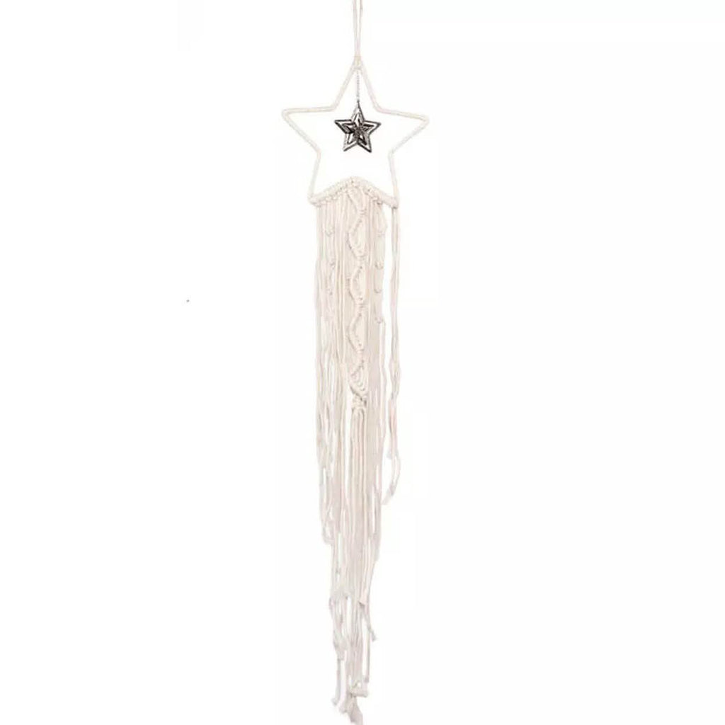 Macrame Woven Wall Hanging Boho Tapestry Moon Star Dreamcatcher Home Decor