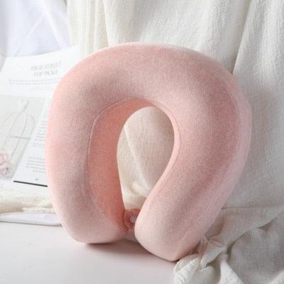 Memory Foam U-Shaped pillow Slow Rebound Neck Pillow Nap Airplane Pillow Travel Cartoon Memory U-Shaped Headrest Long Trip Sleep With No Neck Pain Super Soft Memory Foam Neck Pillow Easy Washing With Removable Cover By My Perfect Dream