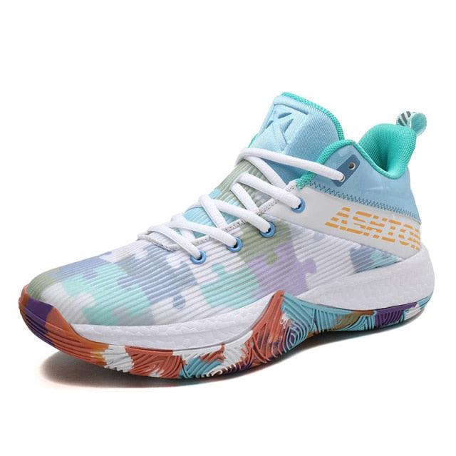 Men Breathable Basketball Shoes Shockproof High Top Sneakers Cushioning Sport Shoes Outdoor Training Ankle Boots Lightning Professional Anti Slip Sports Shoes For Running Walking Sport