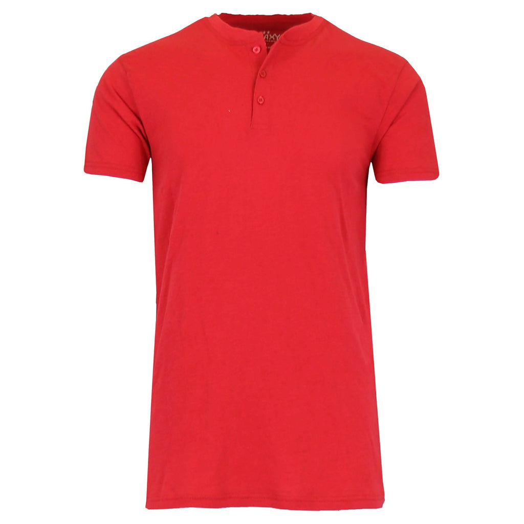 Men's Slim Fitting Short Sleeve Henley Slub Tee
