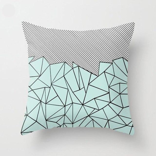 Mint Green Cushion Cover Pillowslip Home Supplies Decorative Fresh Mint Green Gray Watercolour Stripes Generic Solid Decorative Bedroom Pillow Cases Covers Pillow Case Simple Living Room