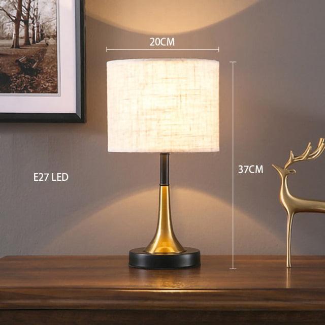 Modern Nordic LED Table Lamp Creative Simplicity Cloth Desk Light Indoor  Decorative Table Lamp Cute Study Lamps for Bedroom Décor