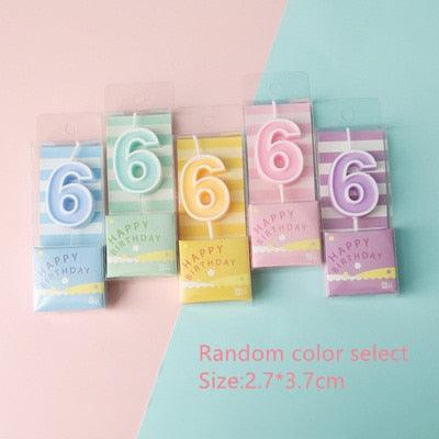 Multiple Color Numbers 0-9  Birthday Candles Cake Topper Insert Creative Birthday Party Number Candles Colorful Birthday Cake 0-9 Candles for Birthday Wedding Anniversary Reunions Theme Party Decoration Dessert Table Candle Ornaments